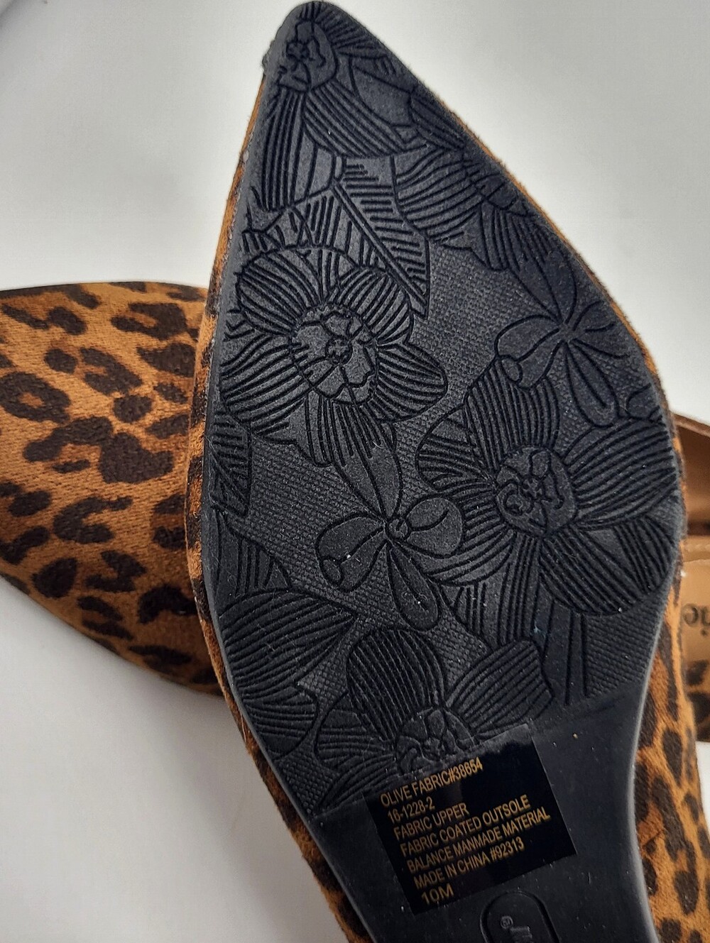 comfortview Women's Leopard Print Pointed Flats - Brown/Black 10 M NIB - Picture 6 of 8